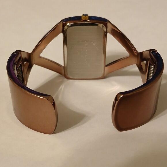 Vivani Ladies Fashion Quartz Watch Rectangle Silver/Brown Cuff Bracelet - Picture 5 of 16